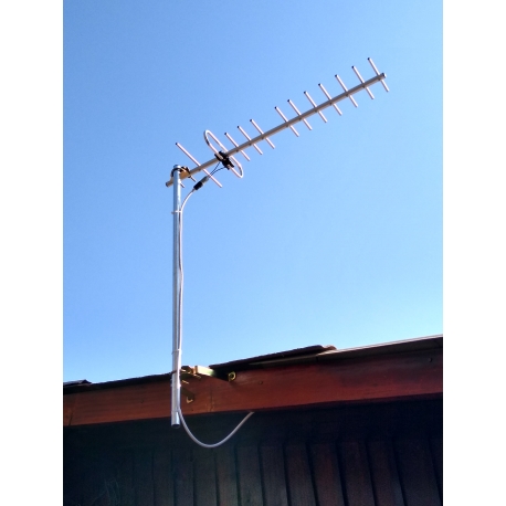 Antena tv hd uhf mas kit / mastil / cable coaxial
